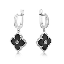 Load image into Gallery viewer, Flora - 925 Sterling Silver Earrings With Black Onyx