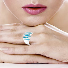 Load image into Gallery viewer, Turquoise Ring Sterling Silver 925 Genuine Gemstones Size 6 to 11 (Turquoise) (8)