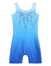 Load image into Gallery viewer, Boyoo Girls Gymnastic Leotards with Shorts Shiny Diamond Kids Ballet Dance Outfit One Piece Biketard for Age 3-10