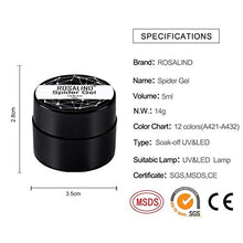 Load image into Gallery viewer, ROSALIND Spider Gel Nail Art Design Pulling Line Silk 12 Colors Set DIY Line Painting Design Lacquer Silver Gold Nail Decorations 5ml