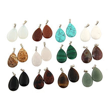 Load image into Gallery viewer, 20pcs Teardrop Water Drop Shape Healing Chakra Charm Beads Crystal Quartz Stone Random Color Pendants for Necklace Jewelry Making