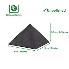 Load image into Gallery viewer, Heka Naturals Unpolished Shungite Pyramid 3 Inches, Contains Fullerenes for EMF Protection | Authentic Anti-Radiation Shungite Stone Figures from Karelia, Russia | 3 Inch Pyramid, Unpolished