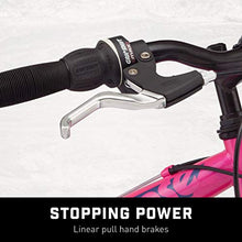 Load image into Gallery viewer, Mongoose Exlipse Full Dual-Suspension Mountain Bike for Kids, Featuring 15-Inch/Small Steel Frame and 21-Speed Shimano Drivetrain with 24-Inch Wheels, Kickstand Included, Pink