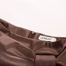 Load image into Gallery viewer, LIUMILAC Black Leather Skirt for Women High Waist Wrap Pencil Skirt Dating Party Skirt S