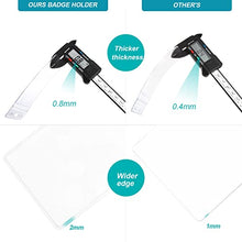 Load image into Gallery viewer, 2 Pack Heavy Duty Retractable Badge Holders with Carabiner Reel Clip and Vertical Style Clear ID Card Holders, 24 inches Thick Pull Cord