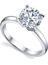 Load image into Gallery viewer, 2 Carat Round Brilliant Cubic Zirconia CZ Sterling Silver 925 Wedding Engagement Ring Size 7