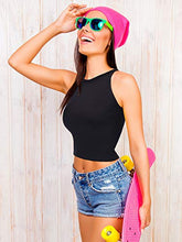 Load image into Gallery viewer, 4 Pieces Basic Crop Tank Tops Women Sleeveless Racerback Crop Tops Sport Crop Tops for Lady Girls Daily Wearing (Black, Dark Grey, Navy Blue, White, Small, Numeric_1)