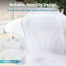 Load image into Gallery viewer, Bath Haven Bath Pillow Bathtub Pillow Back Neck Support Pillow, Spa Cushion for Tub, Relaxing Headrest Bath Pillow, Portable Washable Bathtub Accessories with 3D Air Mesh Thick Soft Bath Pillow, White
