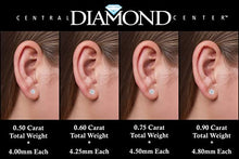 Load image into Gallery viewer, Diamond Stud Earrings (Lab Grown Diamonds) 14K White Gold, 0.46ctw (0.46ctw to 0.49ctw) G-H color VS-SI