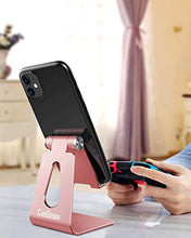 Load image into Gallery viewer, Adjustable Cell Phone Stand, CreaDream Phone Stand, Cradle, Dock, Holder, Aluminum Desktop Stand Compatible With Phone Xs Max Xr 8 7 6 6s Plus SE Charging, Accessories Desk,All Mobile Phones-Rose Gold