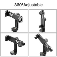 Load image into Gallery viewer, Phone Tripod Mount with Cold Shoe, ULANZI Universal Cell Phone Tripod Adapter, Smartphone Stand Holder for Monopod Selfie Stick Fits iPhone Samsung and All Phones, 360 Rotation, Adjustable Clamp