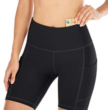 Load image into Gallery viewer, IUGA Workout Shorts for Women with Pockets High Waisted Biker Shorts for Women Yoga Shorts Running Shorts Black