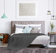 Load image into Gallery viewer, Utopia Bedding Premium Cotton Blanket Twin Grey - Soft Breathable Thermal Blanket 350 GSM - Ideal for Layering Any Bed