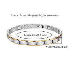 Load image into Gallery viewer, Feraco Magnetic Bracelet & Ring for Women Arthritis Pain Relief Sleek titanium Steel Magnet Therapy Bracelets & opper Magnetic Rings for Women, 3500 Gauss Strong