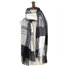 Load image into Gallery viewer, Women's Fashion Long Shawl Winter Warm Big Grid Scarf