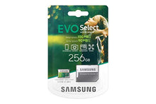 Load image into Gallery viewer, SAMSUNG ELECTRONICS EVO Select 256GB MicroSDXC UHS-I U3 100MB/s Full HD & 4K UHD Memory Card with Adapter (MB-ME256HA)