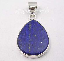 Load image into Gallery viewer, SilverStarJewel Solid Sterling Silver Lapis Lazuli Pendant 1.2" Latest Style