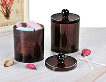 Load image into Gallery viewer, SheeChung 4 Pack Plastic Acrylic Bathroom Vanity Countertop Canister Jars with Storage Lid, Apothecary Jars Qtip Holder Makeup Organizer for Cotton Balls,Swabs,Pads,Bath Salts (Amber, 15 Oz)