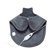 Load image into Gallery viewer, Large Heating Pad for Neck and Shoulders Pain Relief, Sable Heating Wrap for Neck with Auto Shut Off - 6 Temperature Settings