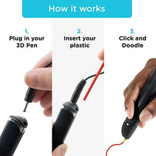 Load image into Gallery viewer, 3Doodler Create+ 3D Printing Pen for Teens, Adults & Creators! - Black (2020 Model) - with Free Refill Filaments + Stencil Book + Getting Started Guide