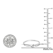 Load image into Gallery viewer, Dazzlingrock Collection 0.15 Carat (ctw) Round White Diamond Ladies Bridal Crossover Promise Engagement Ring, 10K White Gold, Size 8