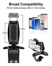 Load image into Gallery viewer, CORROY Car Phone Holder Mount Dashboard Clip Cell Phone Holder for Car Sun Visor, Rearview Mirror, Compatible with 4.7 to 6.5 inch Phones