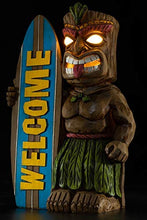 Load image into Gallery viewer, VP Home Tiki Welcome Surfboard Solar Powered LED Outdoor Decor Garden Light