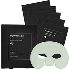 Load image into Gallery viewer, HOMMEFACE Revitalizing Hydrogel Facial Mask Set for Men (5ct) - Hydrating, Anti-aging & Soothing Face Sheet Mask with Hyaluronic Acid, Vitamin B, C, E & Peptides, Beard-Friendly