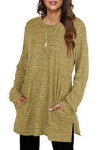 Load image into Gallery viewer, AUSELILY Womens Sweaters Tunic Shirts for Women Tunic Tops for Leggings for Women Yellow M