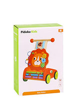 Load image into Gallery viewer, Pidoko Kids Lion Baby Walker Cart with Wheels - Wooden Activity Center Push and Pull Toy - for 1 Year Old and Up