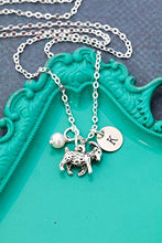 Load image into Gallery viewer, Goat Lover Gift Necklace - Personalized Initial, Pearl or Crystal - Handstamped 3/8 Inch Disc - Farm Animal Funny - DII AAA