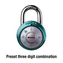 Load image into Gallery viewer, Master Lock 1561DLTBLU Locker Lock Combination Padlock, 1 Pack, Light Blue