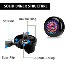 Load image into Gallery viewer, ZYCCW Customized Design Bike Bicycle Bell, Loud Long Crisp Clear Sound for Adults Kids Mountain Road Bike BMX Electric Bike (Evil Eye Flower)
