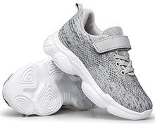 Load image into Gallery viewer, MURDESOT Kids Shoes Toddler Boys Girls Athletic Running Sports Strap Sneakers for Toddler/Little Kid/Big Kid 5 Grey