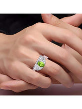 Load image into Gallery viewer, RYLOS Classic Nugget Beautiful Peridot & Diamond Ring - August Birthstone