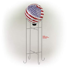 Load image into Gallery viewer, Alpine Corporation 12" Tall Indoor/Outdoor Mosaic American Flag Gazing Globe Yard Art Decor