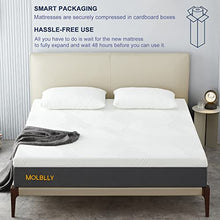 Load image into Gallery viewer, Molblly 12 Inches Queen Size Mattress, Gel Memory Foam Mattress in a Box, Back Pain Relief & Cool Bed,10-Year Support Mattress, Ultimate Motion Isolation, Fiberglass Free, Premium Queen Bed