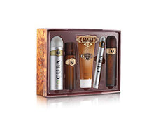 Load image into Gallery viewer, Cuba Gold for Men Gift Set (Eau de Toilette Spray 3.3 Ounce, Eau de Toilette Spray 1.17 Ounce, After Shave, Deodorant Spray, Shower Gel)