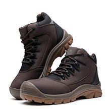 Load image into Gallery viewer, DRKA Men's Steel Toe Work Boots Water Resistant Safety Boots(18950-brn-42)