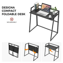 Load image into Gallery viewer, DESIGNA Folding Computer Desk, 33 inch Writing Desk, Folding Student Desk for Home Office, Fold Up Gaming Desk Wood Small Office Table for Teen Working & Crafting, Black