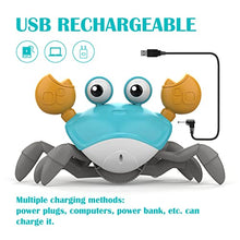 Load image into Gallery viewer, Adebena Sensing Crawling Crab, Tummy Time Baby Toys with Music Sounds & Lights, Fun Early Development Walking Dancing Crab Toy, Infant Birthday Gifts for Babies Boys Girls Toddlers, USB Rechargeable