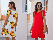 Load image into Gallery viewer, POPYOUNG Women's 2022 Summer Casual Tshirt Dresses X-Large, Floral Mixed Blue