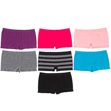 Load image into Gallery viewer, Alyce Intimates Pack of 7 Seamless No Show Womens Boyshort Hipster Panty, Standard & Plus Sizes