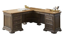 Load image into Gallery viewer, Martin Furniture IMSA684R-KIT Executve L-Desk & Return with Solid Wood Plank Tops, Fully Assembled, Brown