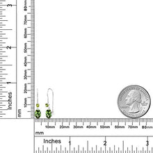 Load image into Gallery viewer, Gem Stone King 0.94 Ct Oval Green Tourmaline Green Peridot 14K White Gold Dangle Earrings