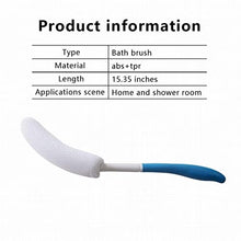 Load image into Gallery viewer, MagiDeal Vinyl Quote Me Long Anti-Slip Curve Handled Bath Body Brush, Easy Reach for Seniors, Suitable for Elderly/Pregnant Aid Bathing & Shower, Blue, 15.35"