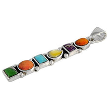Load image into Gallery viewer, Gemstone Pendant Necklace 925 Sterling Silver & Genuine Turquoise & Gemstones (20" Length) (Multi-C71)