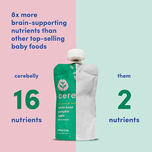 Load image into Gallery viewer, Cerebelly Baby Food Pouches – White Bean Pumpkin Apple (Pack of 6), Organic Fruit & Veggie Purees, Great Snack for Toddlers, 16 Brain-supporting Nutrients from Superfoods, No Added Sugar