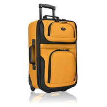 Load image into Gallery viewer, U.S. Traveler Rio Rugged Fabric Expandable Carry-on Luggage Set, Mustard , 2 Wheel