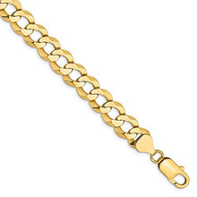 Load image into Gallery viewer, 14k Yellow Gold 9.4mm Solid Flat Cuban Bracelet Chain 7 Inch Curb Miami Fine Jewelry For Women Gifts For Her